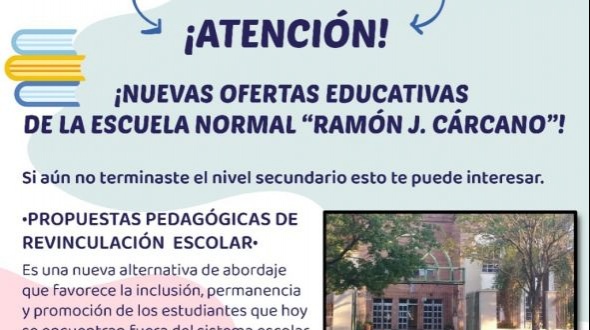 Nuevas ofertas educativas de la escuela normal "Ramón J. Cárcano"