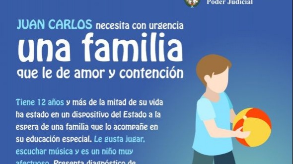 Juan Carlos necesita con urgencia una familia que le de amor y contención